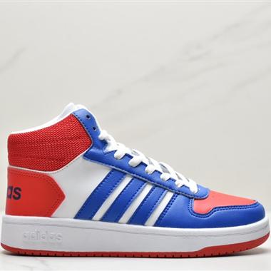Adidas HOOPS 2.0 MID 複古系帶百搭休閑運動板鞋 