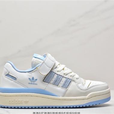 Adidas三葉草 Originals Forum 84 Low 羅馬系列魔術貼低幫複古系帶百搭休閑運動板鞋