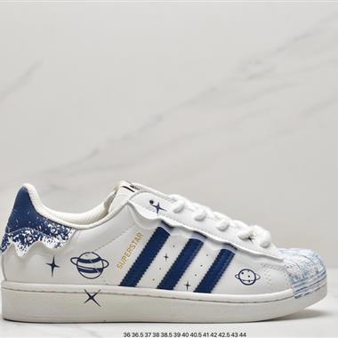 Adidas 三葉草 Originals Superstar"White/Black/Gold"貝殼頭經典百搭休閑運動板鞋sus 39 登月跑鞋登月39代超輕網面跑步鞋 