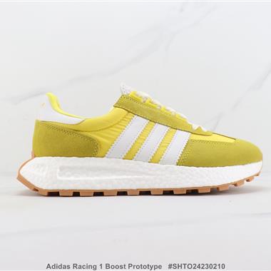 Adidas Racing 1 Boost Prototype 三葉草爆米花緩震機能跑步鞋 