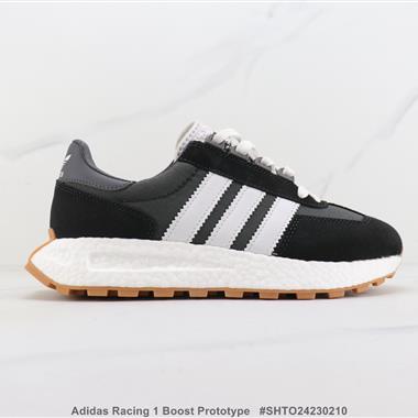 Adidas Racing 1 Boost Prototype 三葉草爆米花緩震機能跑步鞋 