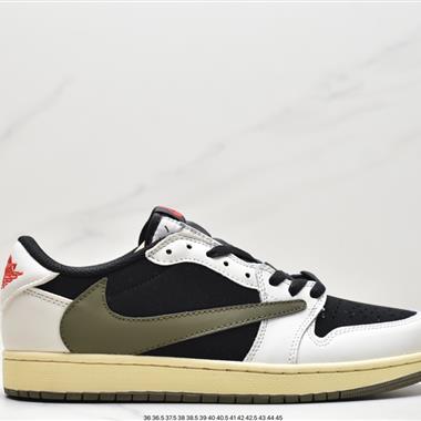 fragment design x Travis Scott x Nike Air Jordan 1 Low OG SP"Black/Green Toe"AJ1
