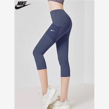2023新款Nike 1728耐克瑜伽七分褲-553_藍色