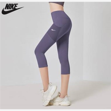 2023新款Nike 1728耐克瑜伽七分褲-553_紫色