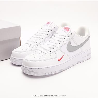 Nike  Air Force 1’07 Low GSWhiteGreyRed Mini Swoosh
