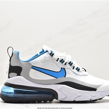 Nike Air Max 270 React QP 」White/Light Blue「270瑞亞賽車系列後半掌氣墊百搭運動慢跑鞋