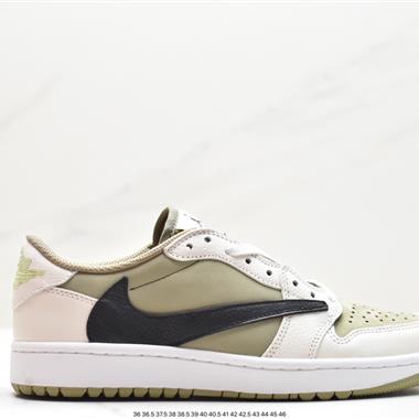 fragment design x Travis Scott x Nike Air Jordan 1 Low OG SP"Black/Green Toe"AJ1喬丹一代經典低幫文化百搭休閑運動籃球鞋