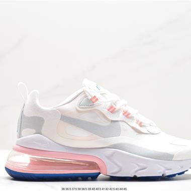 Nike Air Max 270 React QP 」White/Light Blue「270瑞亞賽車系列後半掌氣墊百搭運動慢跑鞋 