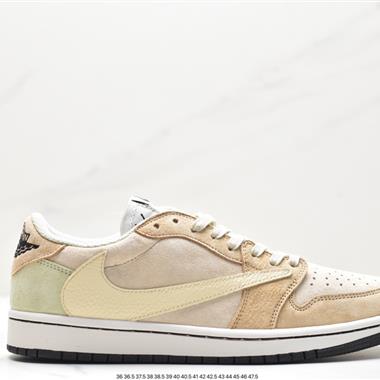 fragment design x Travis Scott x Nike Air Jordan 1 Low OG SP"Black/Green Toe"AJ1