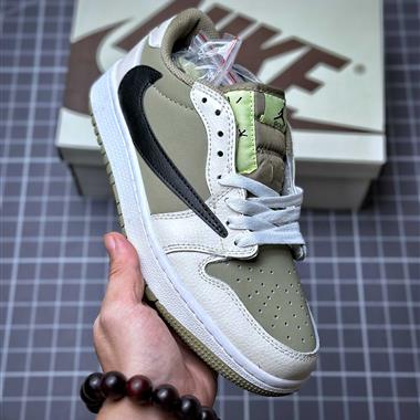 fragment design x Travis Scott x Nike Air Jordan 1 Low OG SP"Black/Green Toe"AJ1