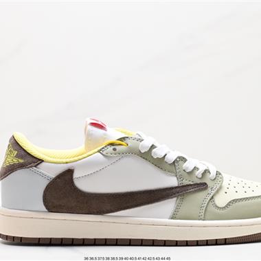 fragment design x Travis Scott x Nike Air Jordan 1 Low OG SP"Black/Green Toe"AJ1