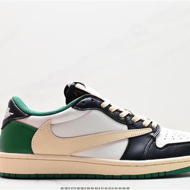 fragment design x Travis Scott x Nike Air Jordan 1 Low OG SP"Black/Green Toe"AJ1