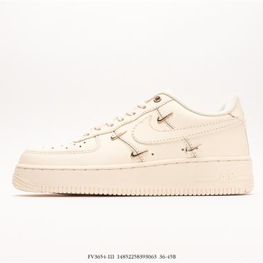 Nike Air Force 1'07 Low All white 聯名小金勾 空軍一號低幫休閑板鞋 