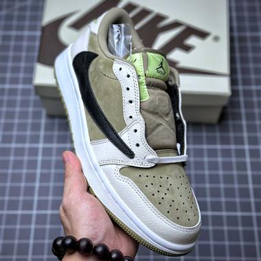 fragment design x Travis Scott x Nike Air Jordan 1 Low OG SP”Black/Green Toe“AJ1