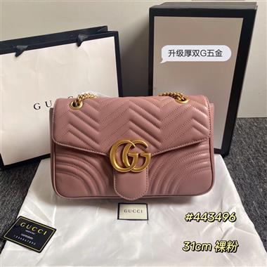 GUCCI   2023新款女生時尚休閒包 尺寸：31-19-7CM