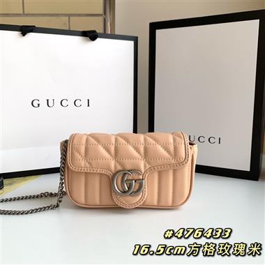 GUCCI   2023新款女生時尚休閒包 尺寸：16.5-10-5CM