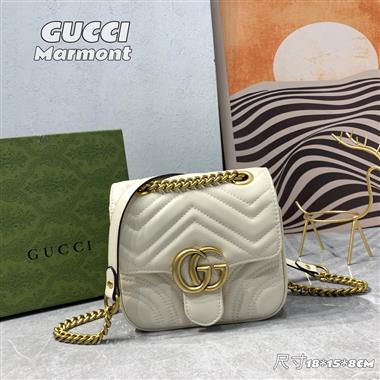 GUCCI   2023新款女生時尚休閒包 尺寸：18*15*8CM