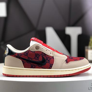 Nike Air Jordan 1 Retro Low 低幫解構風一腳蹬休閑運動籃球板鞋 