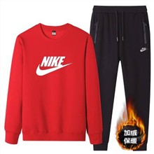 Nike 2023新款83724耐克圓領套絨_紅色