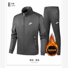 Nike 2023新款2555耐克字母開衫套絨-19_深灰