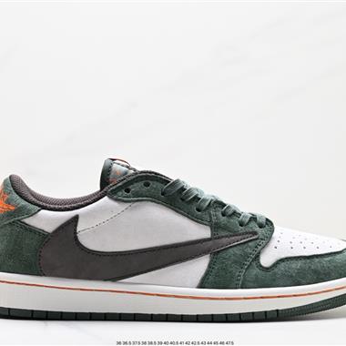 fragment design x Travis Scott x Nike Air Jordan 1 Low OG SP”Black/Green Toe“AJ1