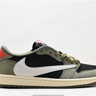 fragment design x Travis Scott x Nike Air Jordan 1 Low OG SP”Black/Green Toe“AJ1