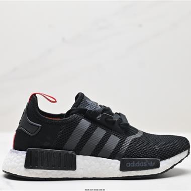 Adidas NMD_R1 Boost 爆米花超彈針織網面休閑運動跑鞋 