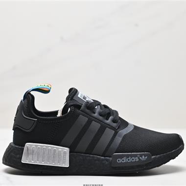 Adidas NMD_R1 Boost 爆米花超彈針織網面休閑運動跑鞋 