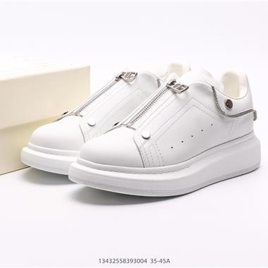 lexander McQueen Sole Leather Sneakers低幫時裝厚底休閑運動小白鞋