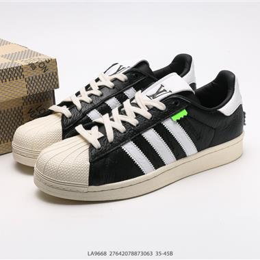 ADIDAS SUPERSTAR 三葉草經典貝殼頭系列 金屬扣綁帶 新款休閑板鞋 