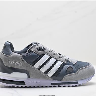 Adidas Originals ZX 750 織物二層絨面皮 透氣 低幫 板鞋