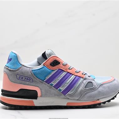 Adidas Originals ZX 750 織物二層絨面皮 透氣 低幫 板鞋