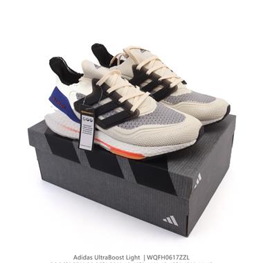 Adidas ULTRABOOST LIGHT輕彈系列低幫襪套式針織透氣緩震休閒運動慢跑鞋