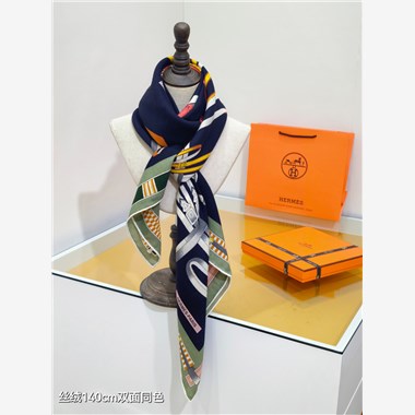 HERMES  2024秋冬新款時尚圍巾 尺寸：140-140