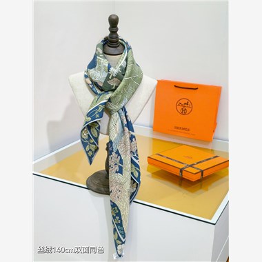 HERMES  2024秋冬新款時尚圍巾 尺寸：140-140