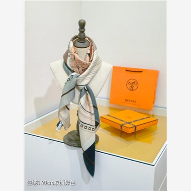 HERMES 2024秋冬新款時尚圍巾 尺寸：140-140