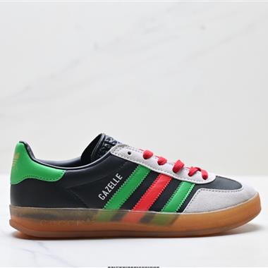 Gucci x  Adidas Originals Gazelle INdoor 聯名 三葉草休閒防滑耐磨低幫板鞋