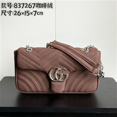 GUCCI   2026新款女生時尚包包   尺寸：26*15*7CM