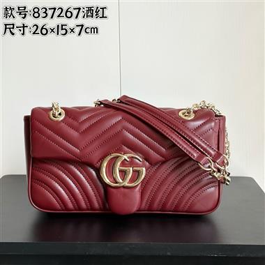 GUCCI   2026新款女生時尚包包   尺寸：26*15*7CM